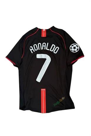 Manchester United 07/08 Sezonu Şampiyonlar Ligi Ronaldo Kısa Kolu Siyah Forması