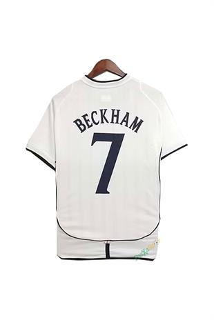Nostalji İngiltere 2002 Dünya Kupası Beckham İç Saha Retro Kısa Kolu Forması