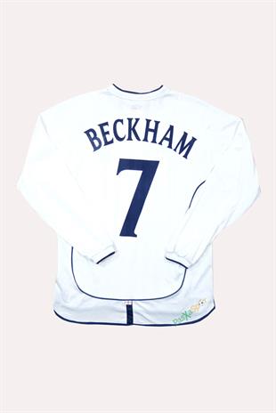 Nostalji İngiltere 2002 Dünya Kupası Beckham İç Saha Retro Uzun Kolu Forması