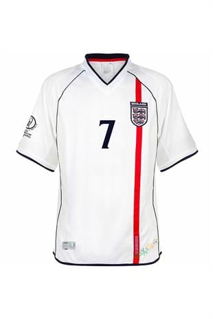 Nostalji İngiltere 2002 Dünya Kupası Beckham İç Saha Retro Kısa Kolu Forması