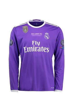 Retro Real Madrid 2017 Deplasman Uzun Kol Şampiyonlar Ligi Finali Maç Forması