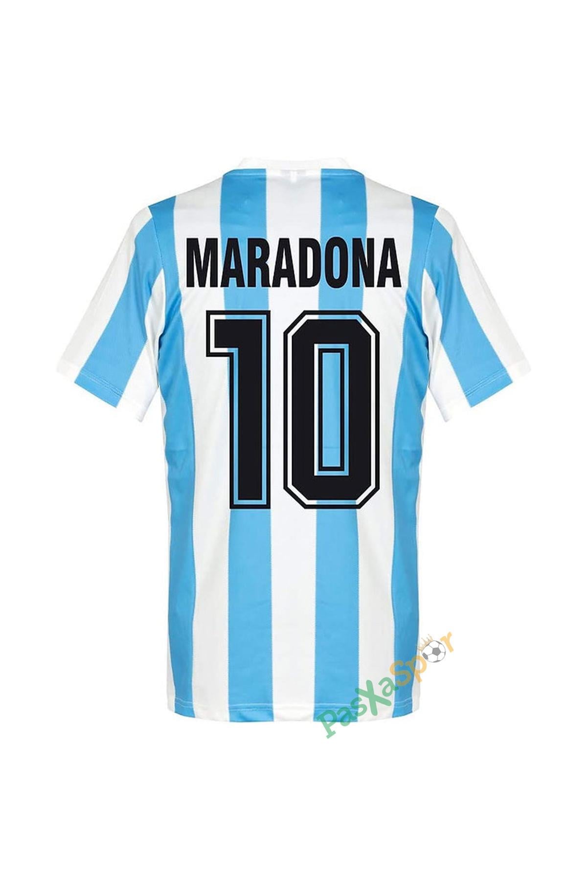 1986 Nostalji Arjantin Milli Takım Maradona Retro Forması