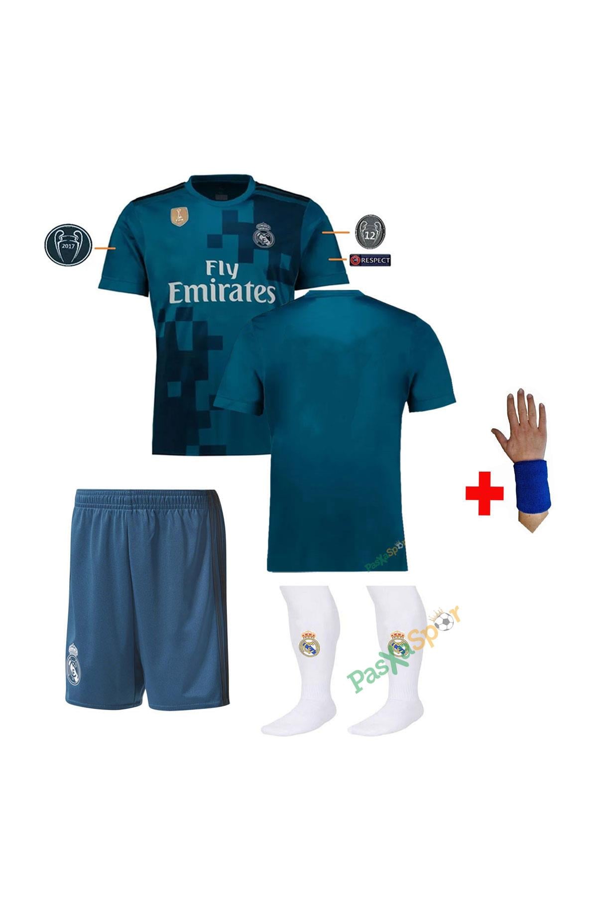 2018 Real Madrid  Deplasman Çocuk Forması Şort Çorap Bileklik Hediyeli