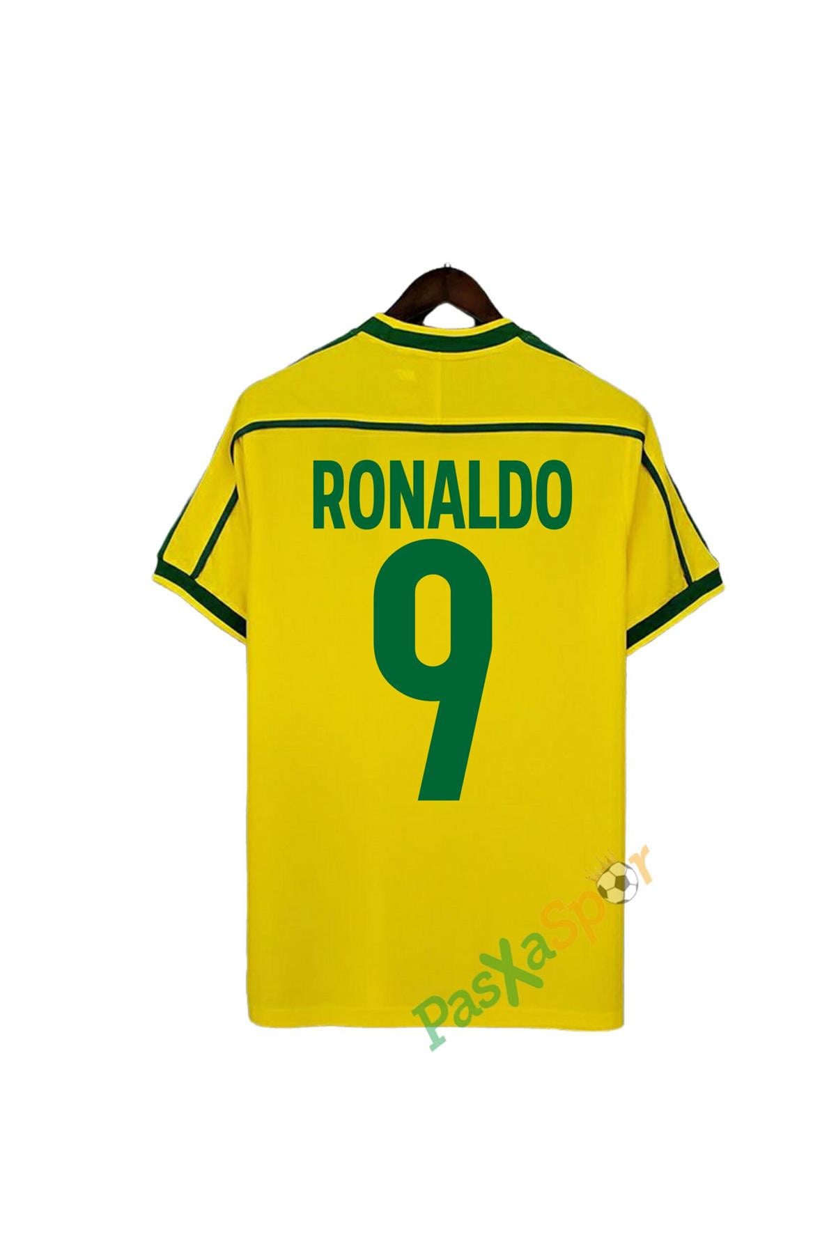 Nostalji Brezilya 1998 Dünya Kupası Finali Ronaldo Iç Saha Retro Forması
