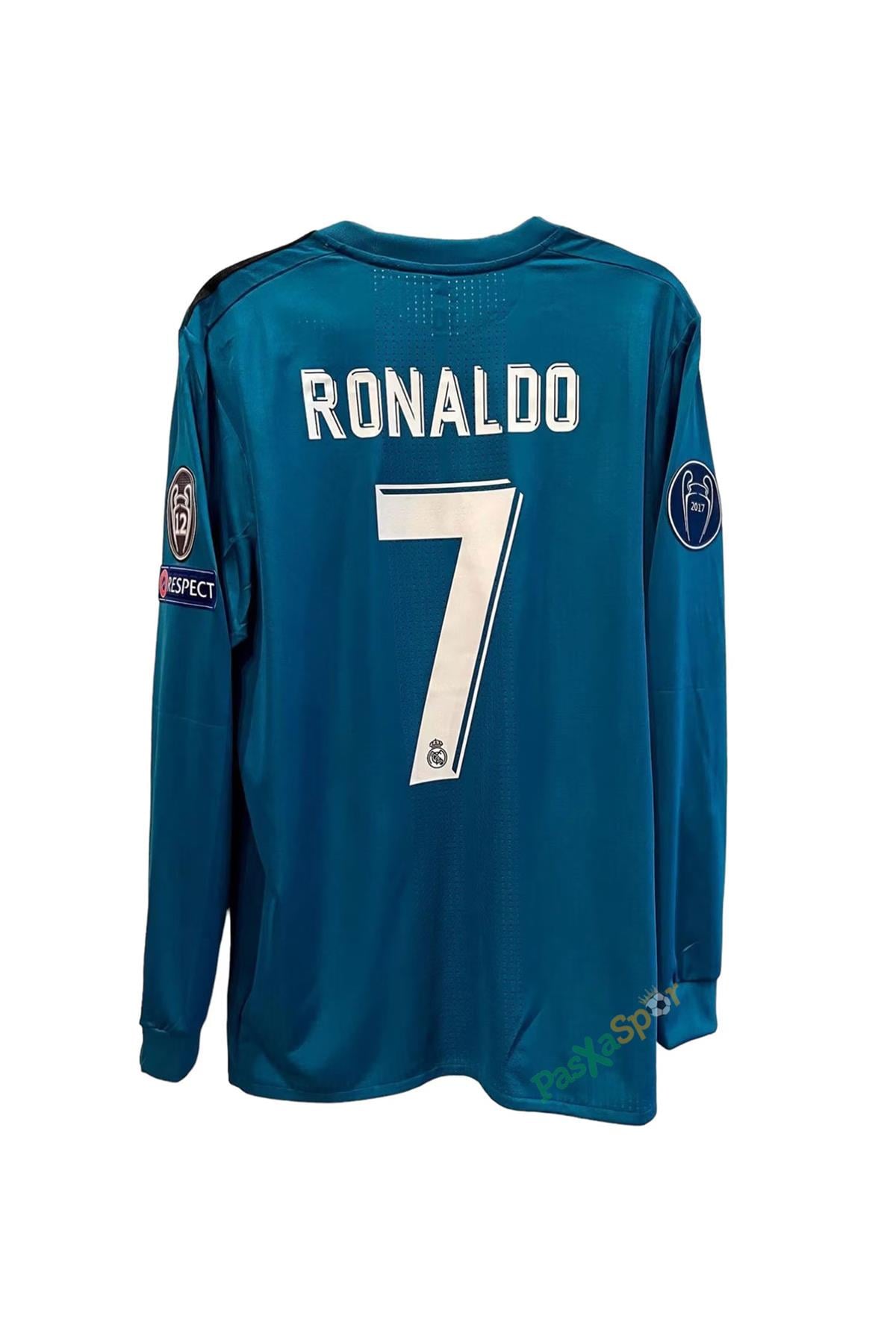 Real Madrid 2018 Deplasman Şampiyonlar Ligi Uzun Kol Ronaldo Retro Maç Forması