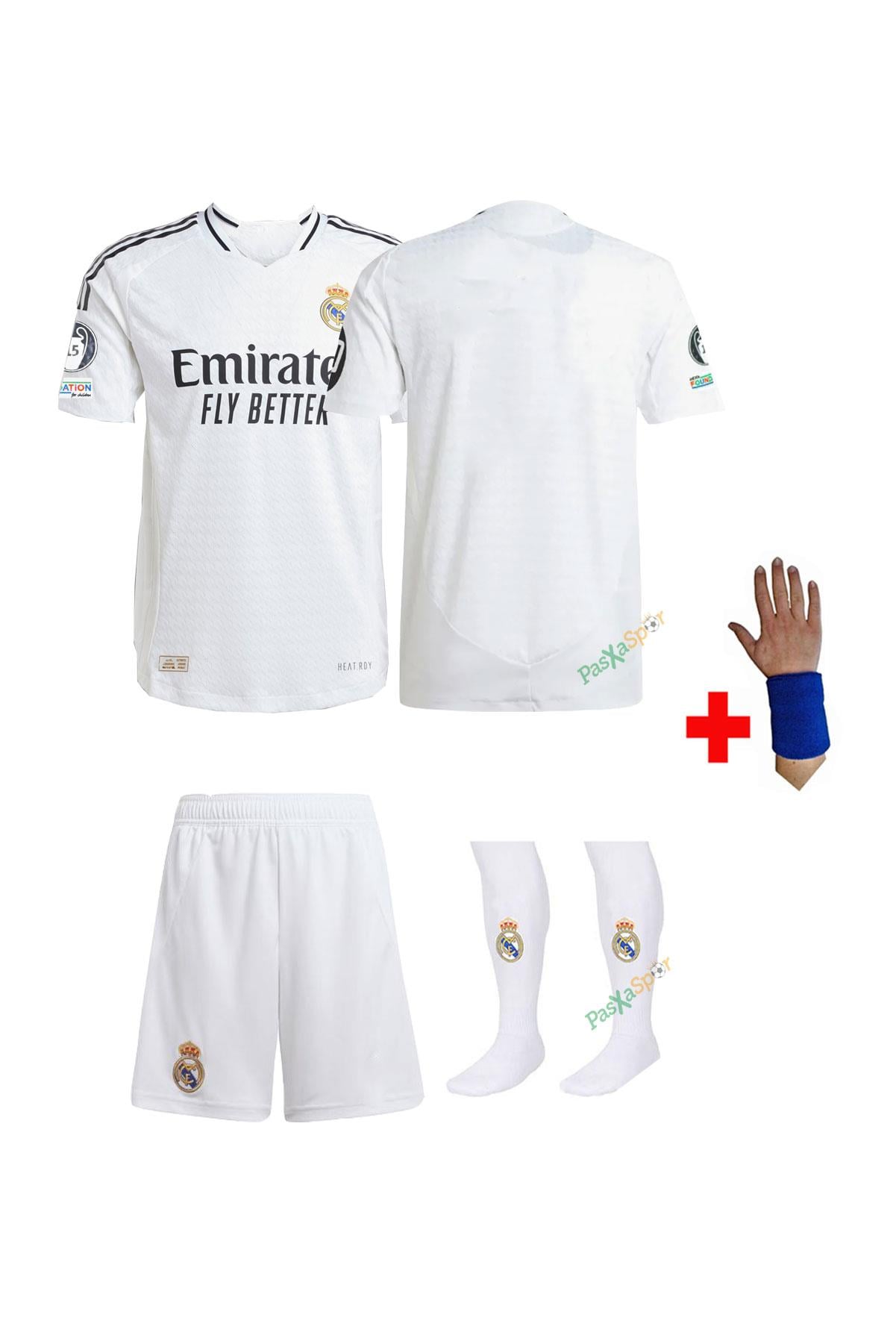 Real Madrid 2025 Çocuk Forması Şort Çorap Bileklik Hediyeli