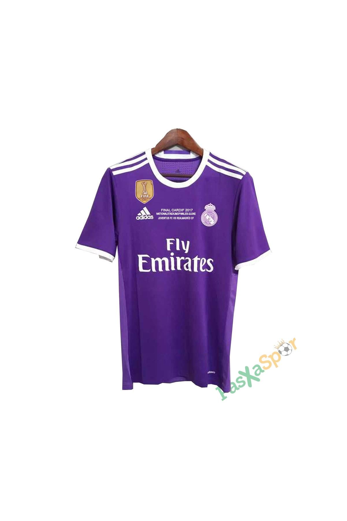 Retro Real Madrid 2017 Deplasman Kısa Kol Şampiyonlar Ligi Finali Maç Forması