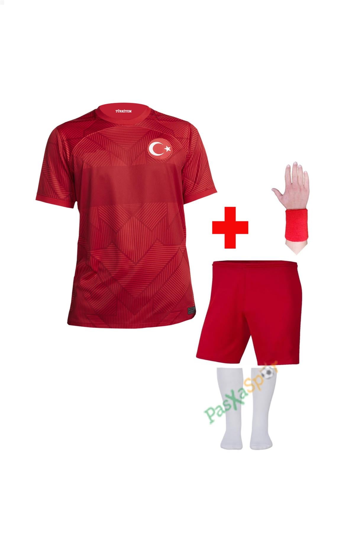 Yeni Sezon Türkiye Kırmızı Çocuk Forması Şort Çorap Bileklik Hediyeli