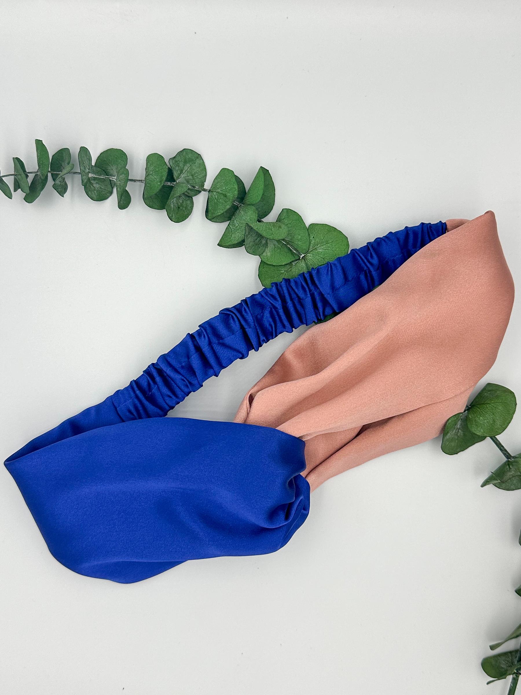 Blush Bright Blue Dual Color Silk Hair Band