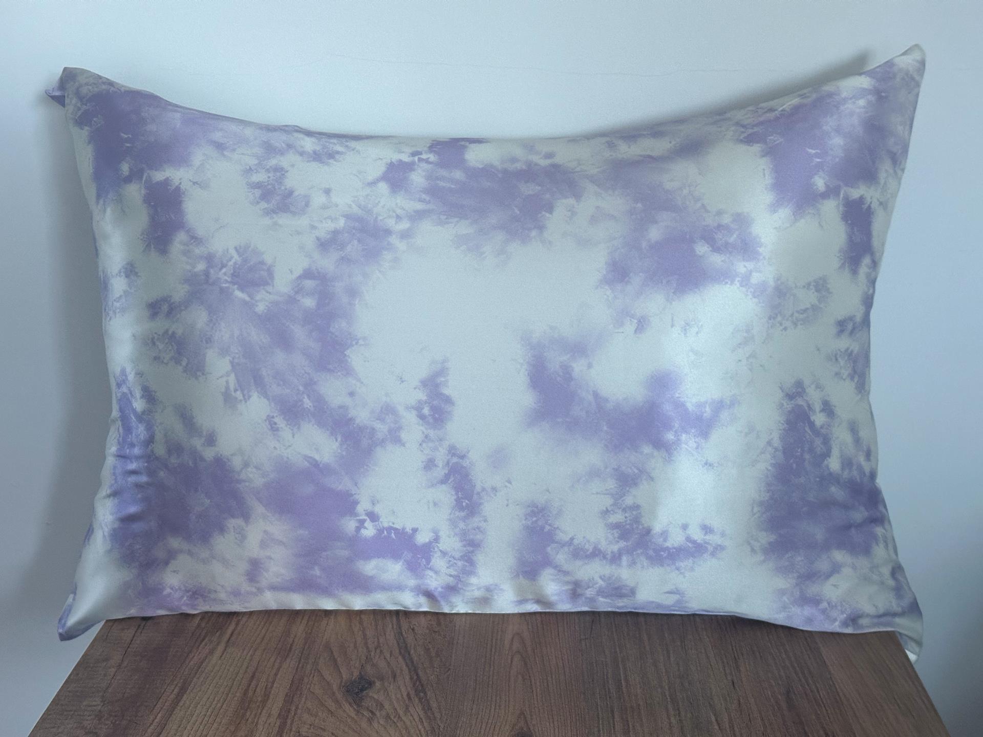 Marble Purple - Saf İpek Yastık Kılıfı 