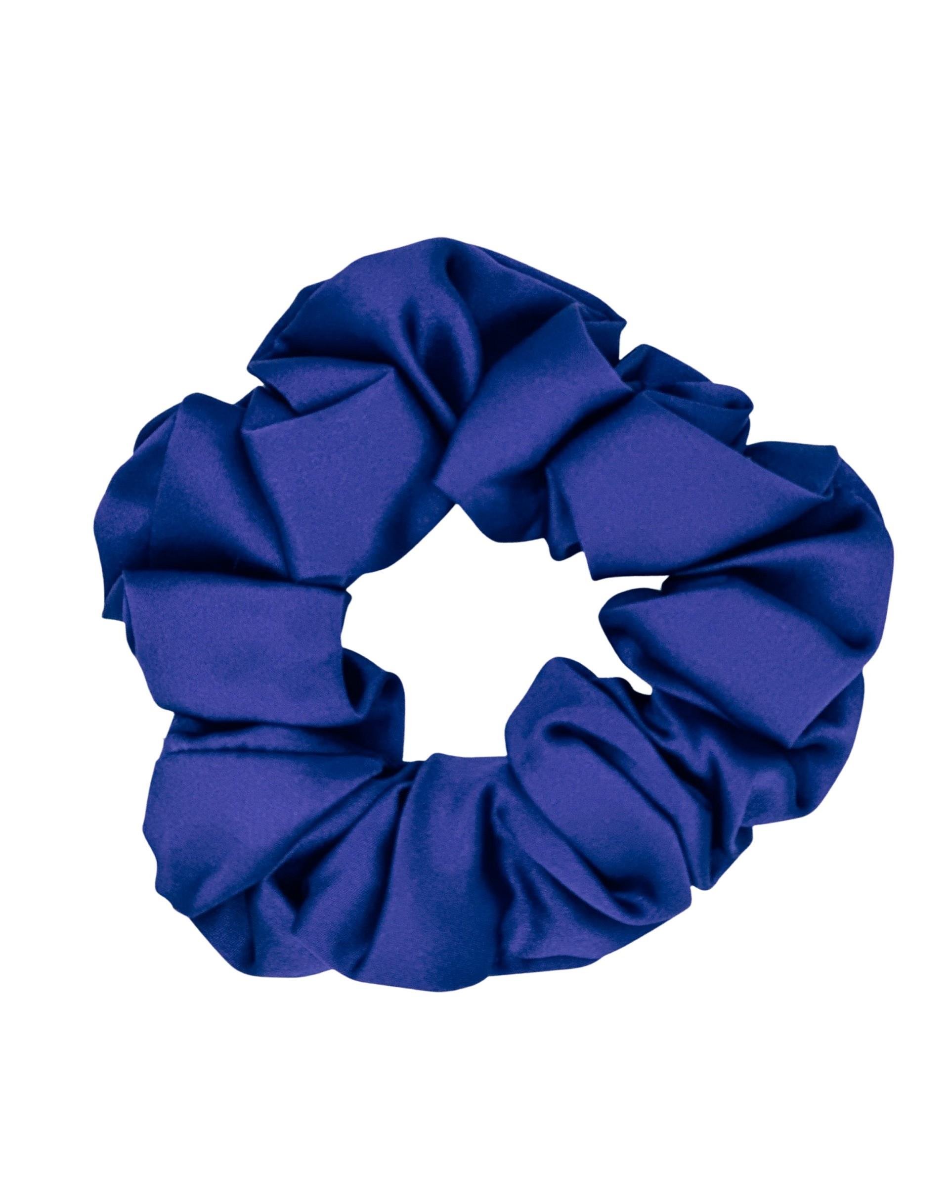 Parlak Mavi Saf İpek Saç Tokası Orta Boy