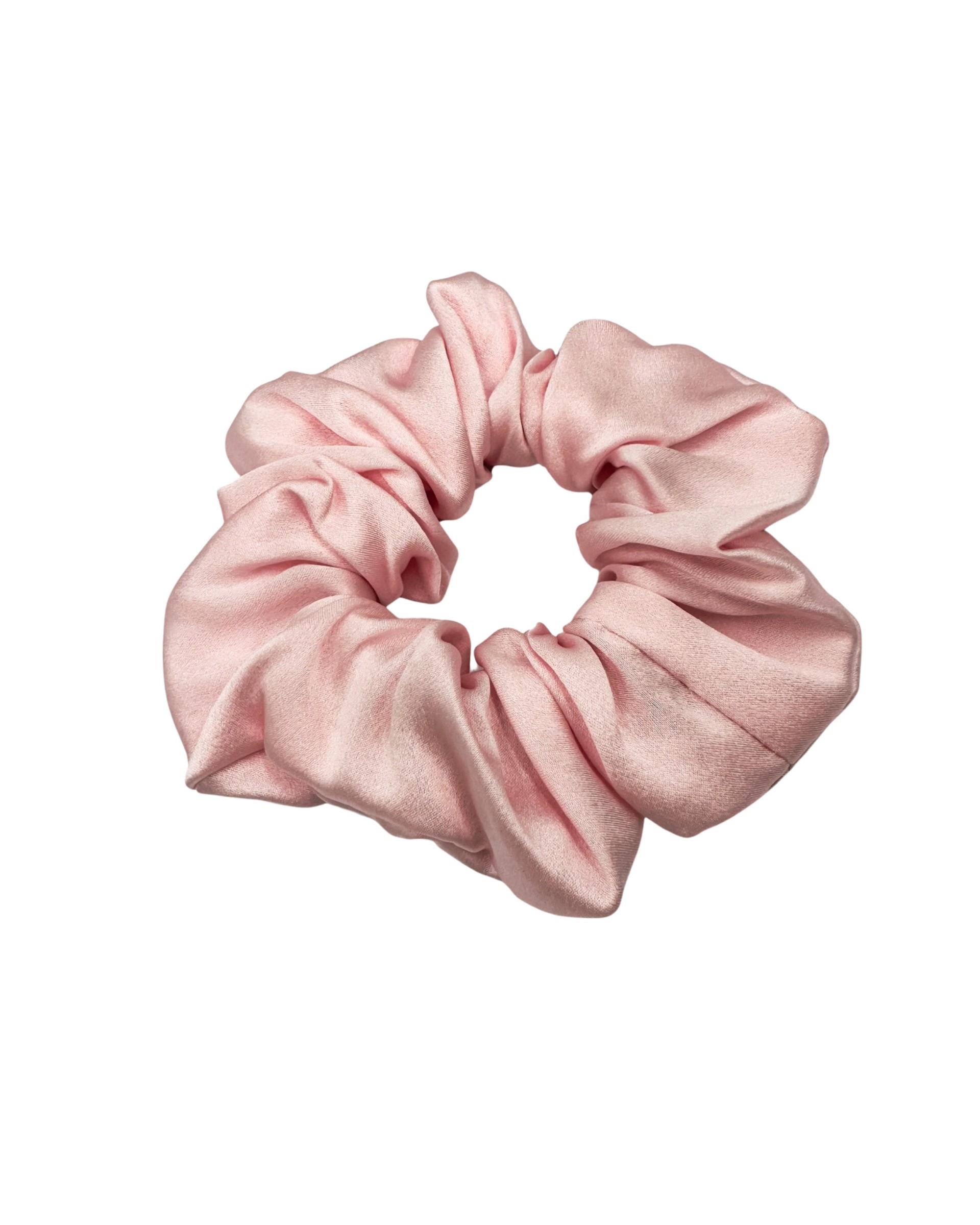 Medium Light Pink Silk Scrunchie