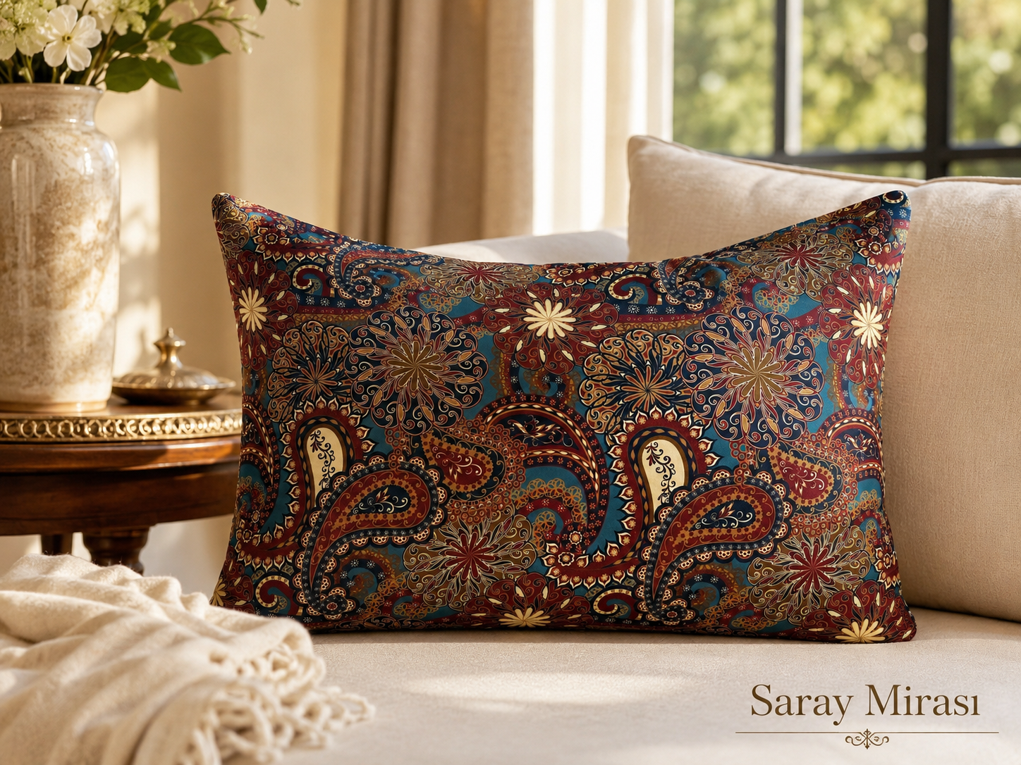 Saray Mirası - 'Sleep & Glow' Saf İpek Fermuarlı Yastık Kılıfı 