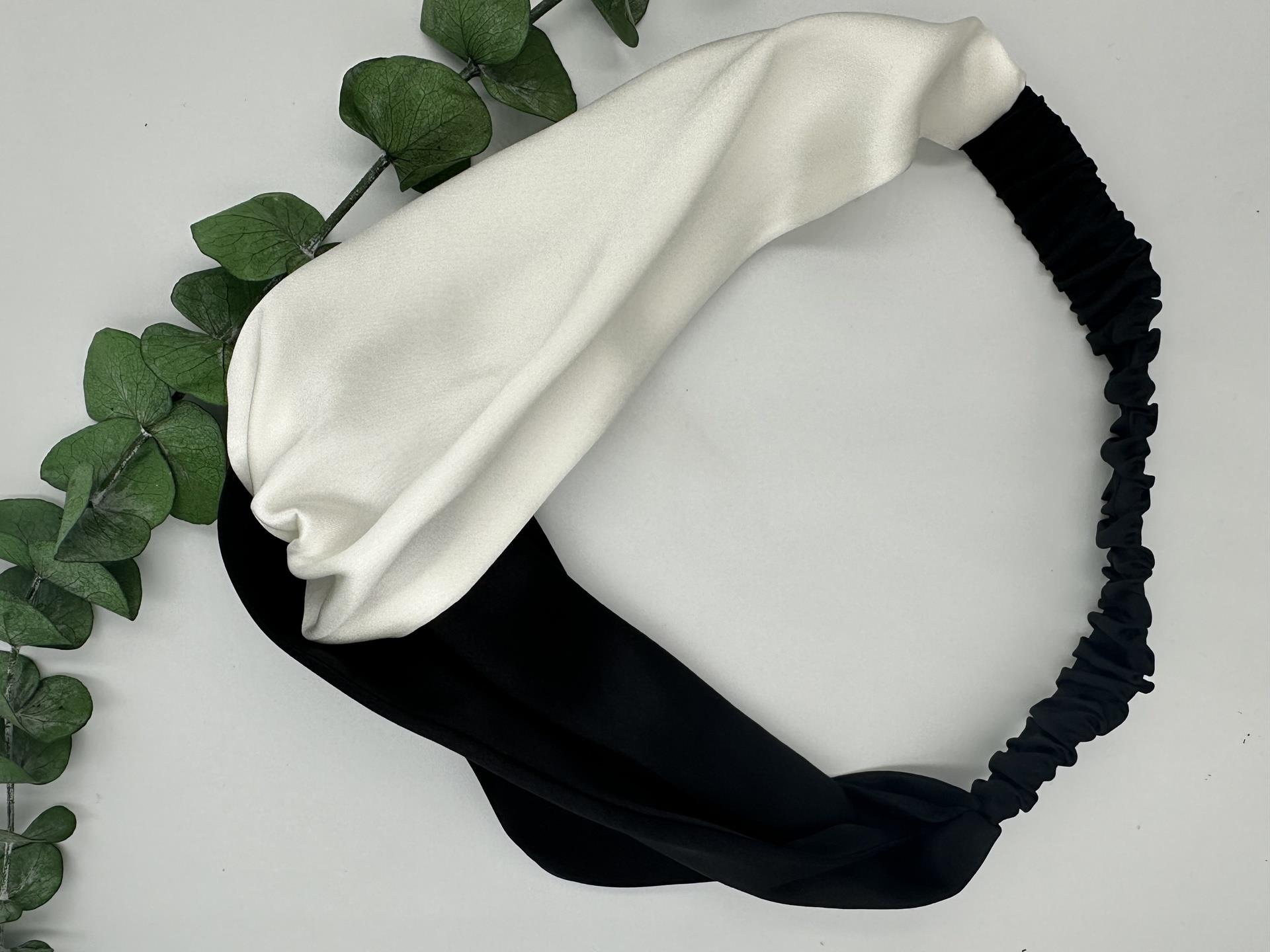 Black Ivory Dual Color Silk Hair Band