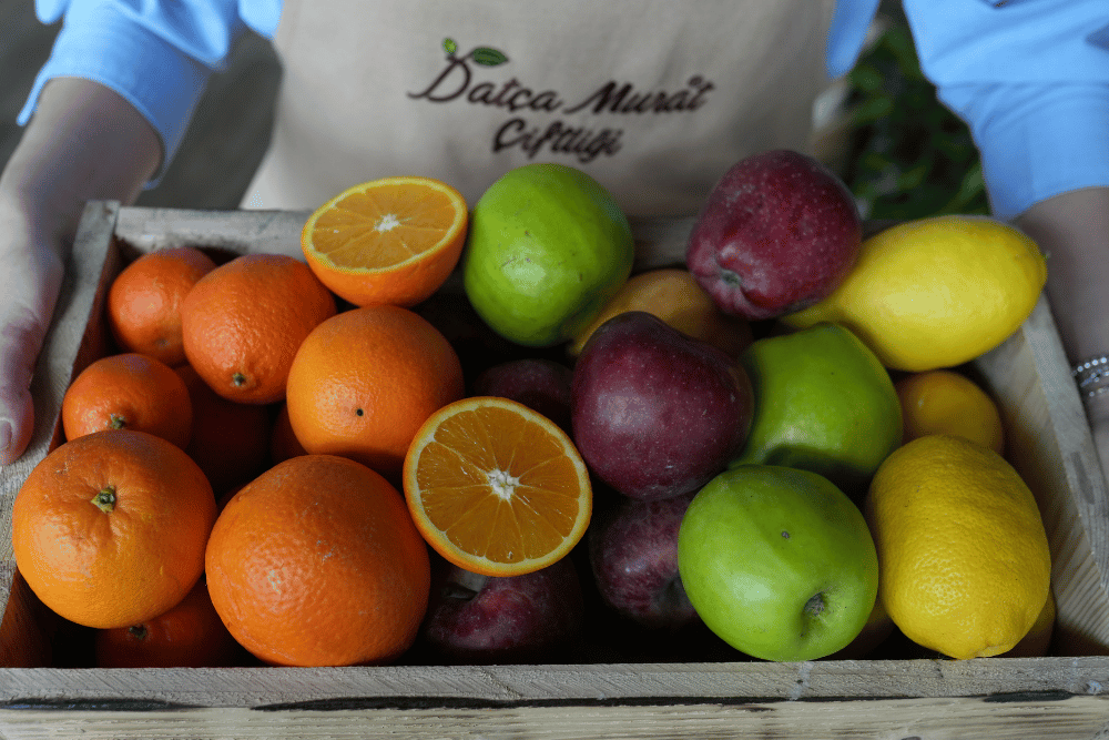 Datça Murat Çiftliği organik meyve çeşitleri – Çıralı Limon, Muz, Portakal