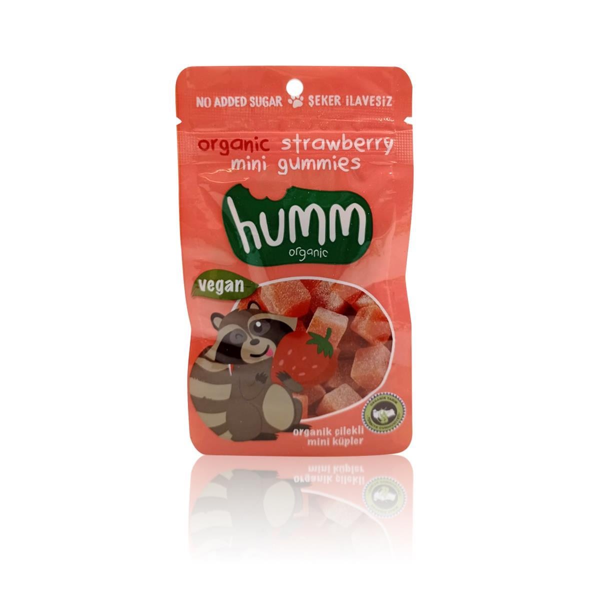 Humm Organic Çilekli Vegan Mini Küpler 30 gr