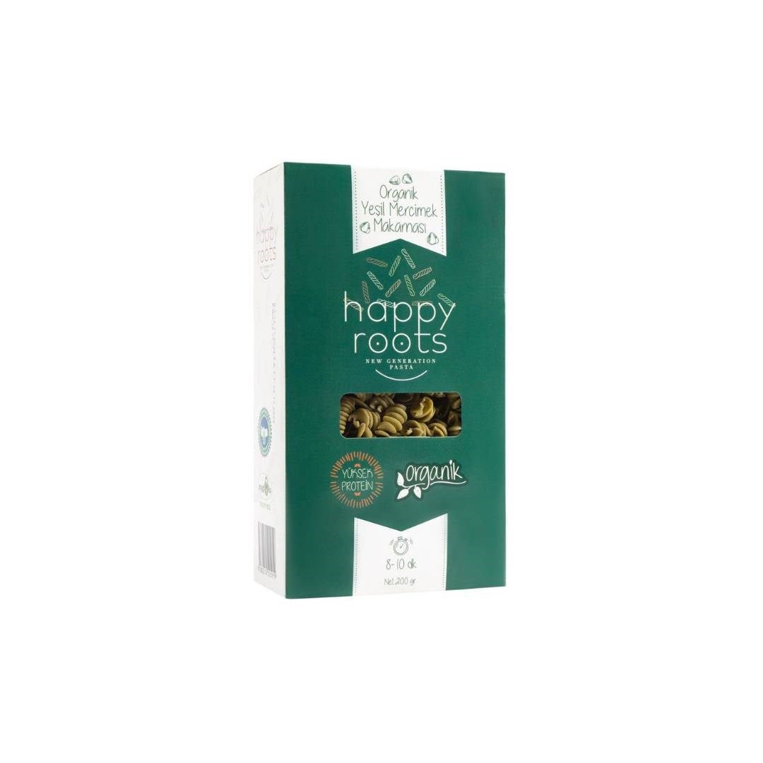 Organik %100 Yeşil Mercimek Makarnası 200 gr - Happy Roots