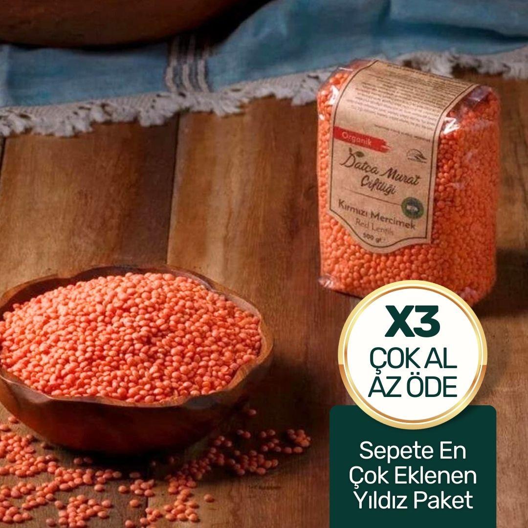 Organik Kırmızı Mercimek Fırsat Kutusu (3' lü paket)