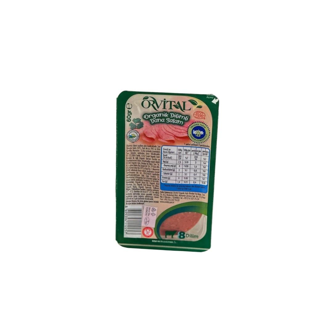 Orvital Organik Dilimli Dana Salam 60 gr - Orvital