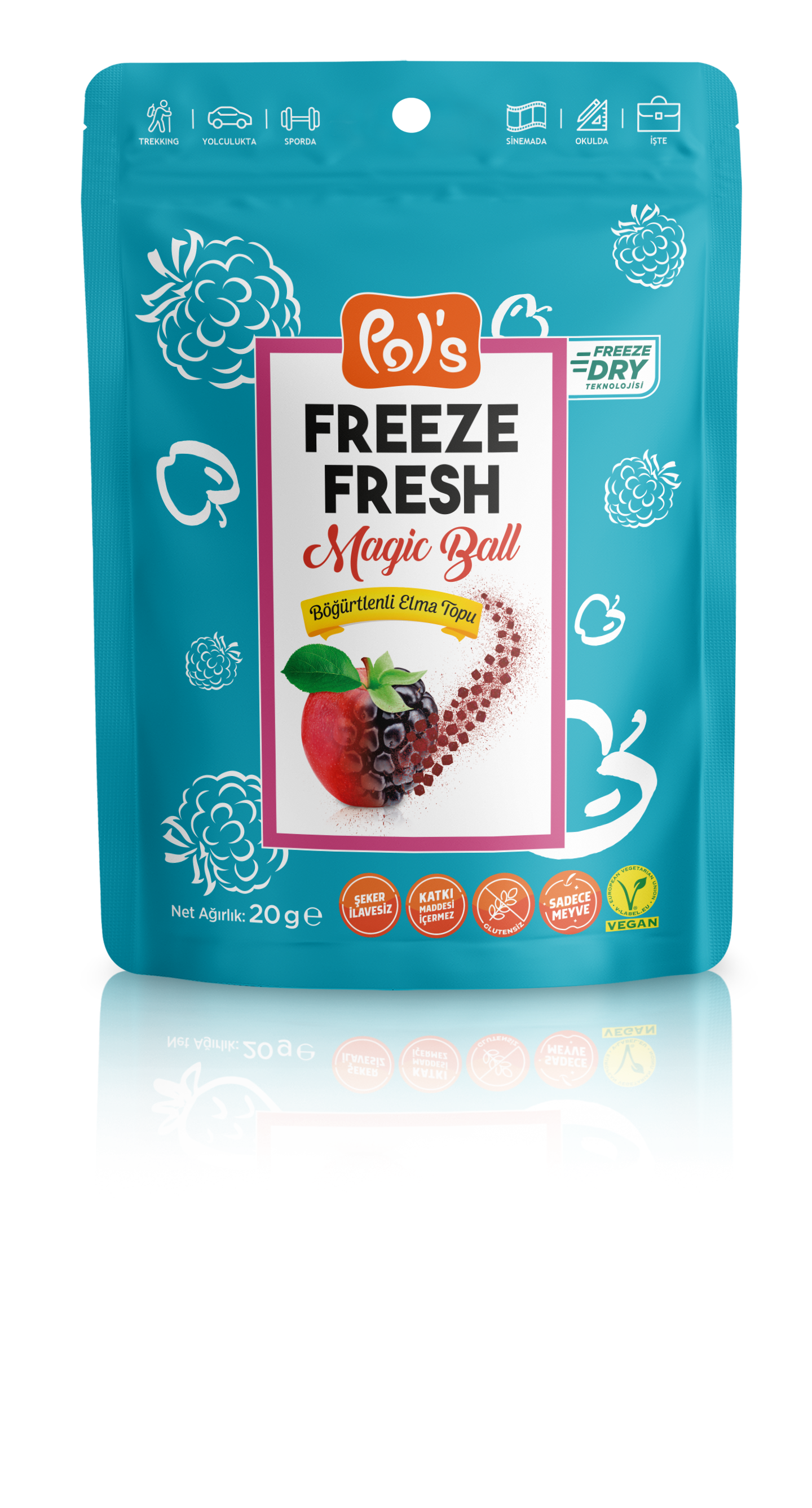 Pol's-Freeze Fresh Böğürtlenli Elma Topu 16 gr