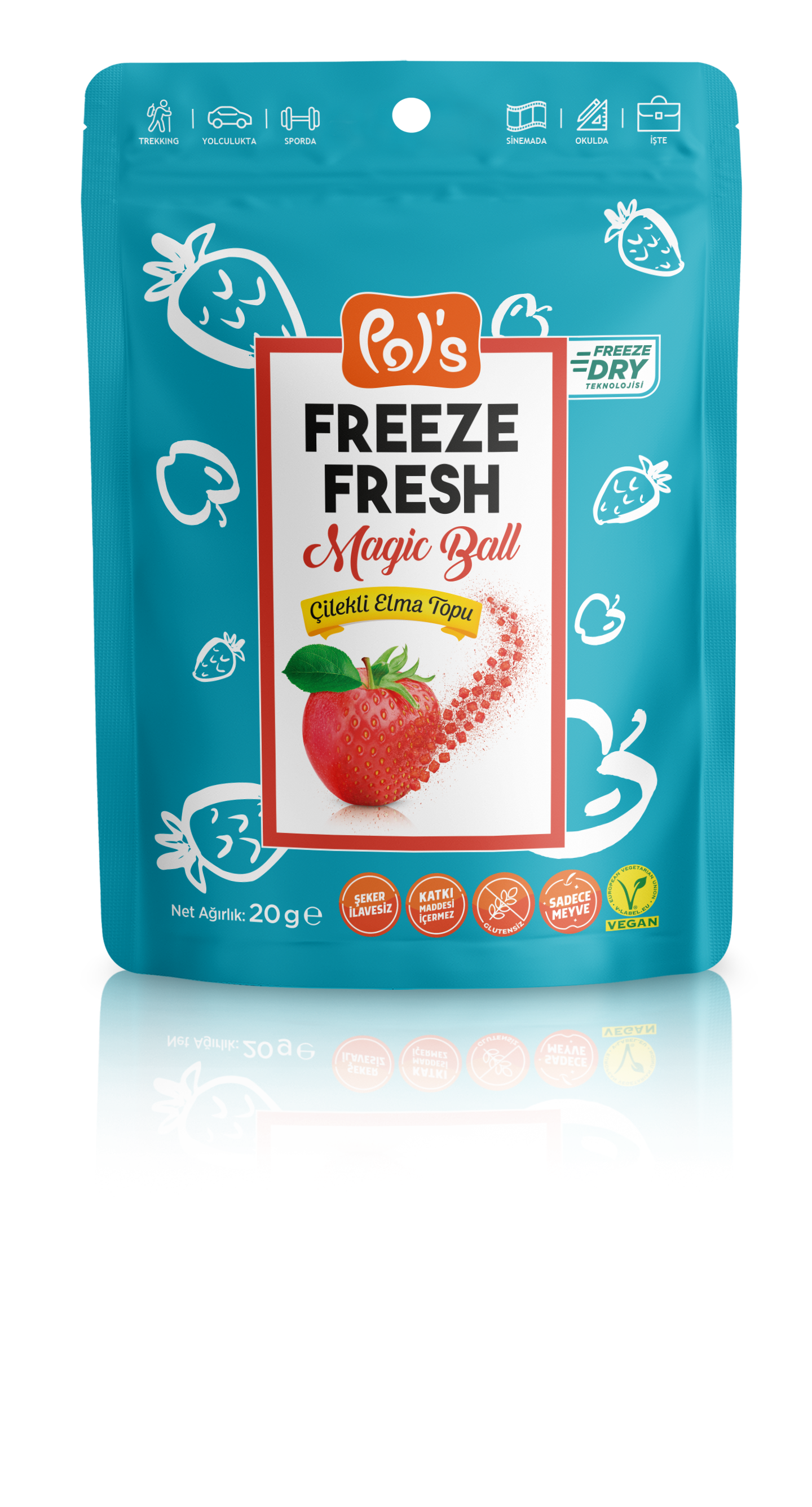 Pol's-Freeze Fresh Çilekli Elma Topu 16 gr