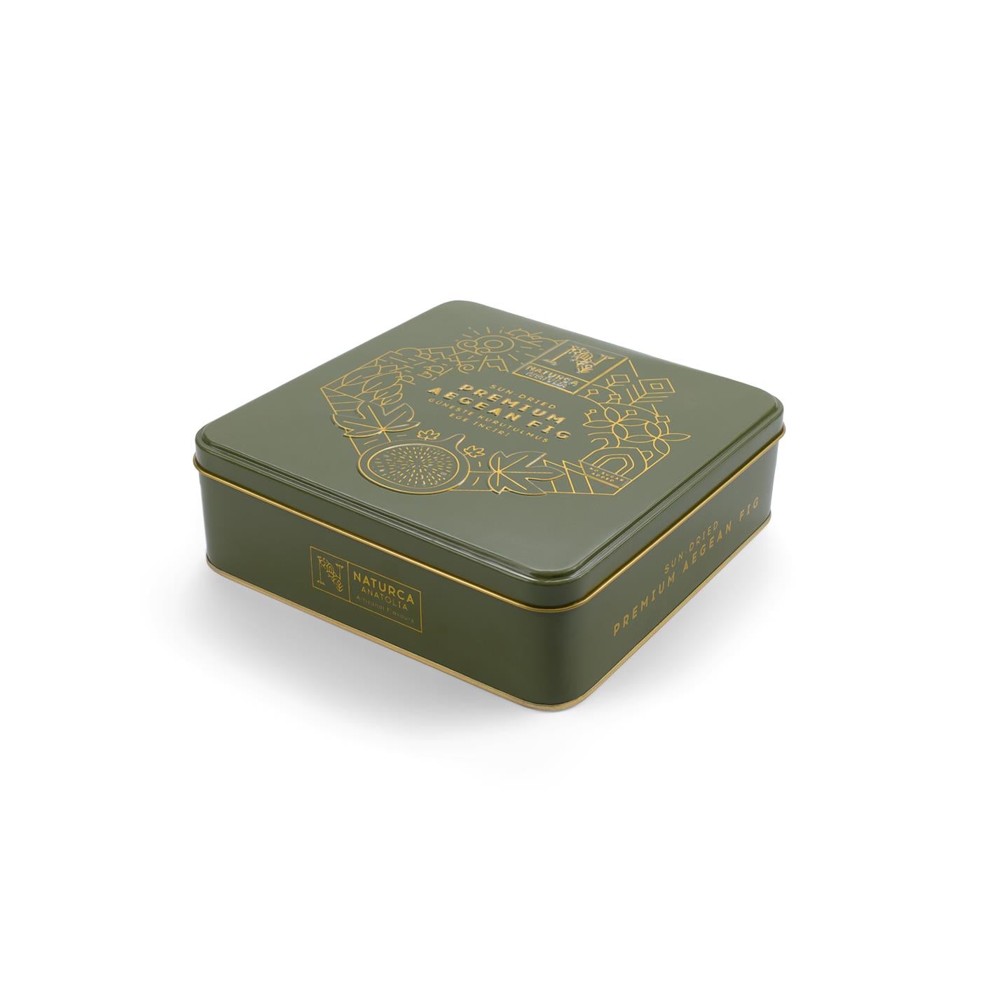 Yeşil büyük boy çift sıra incir tenekesi 550 gr - Naturca