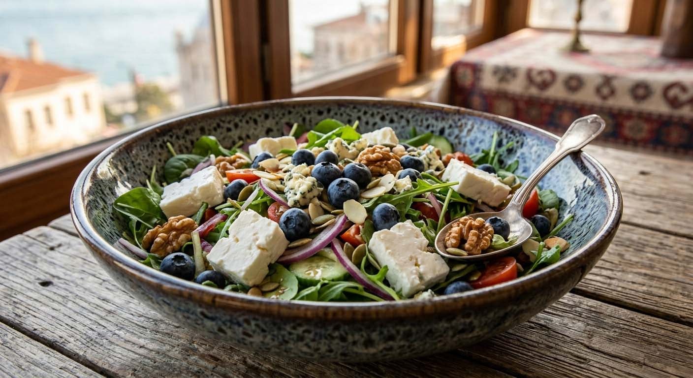 Peynirli Yaban Mersini Salatası