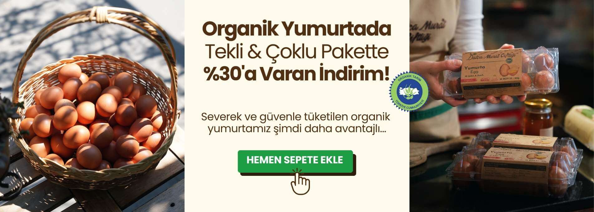 Organik yumurtada % 20 İndirim