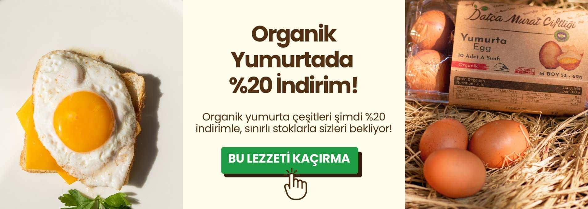 Organik yumurtada % 20 İndirim