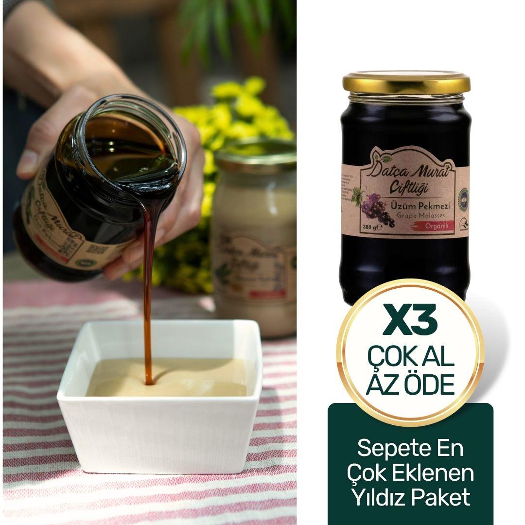3 'lü Paket Organik Üzüm Pekmezi 380 gr
