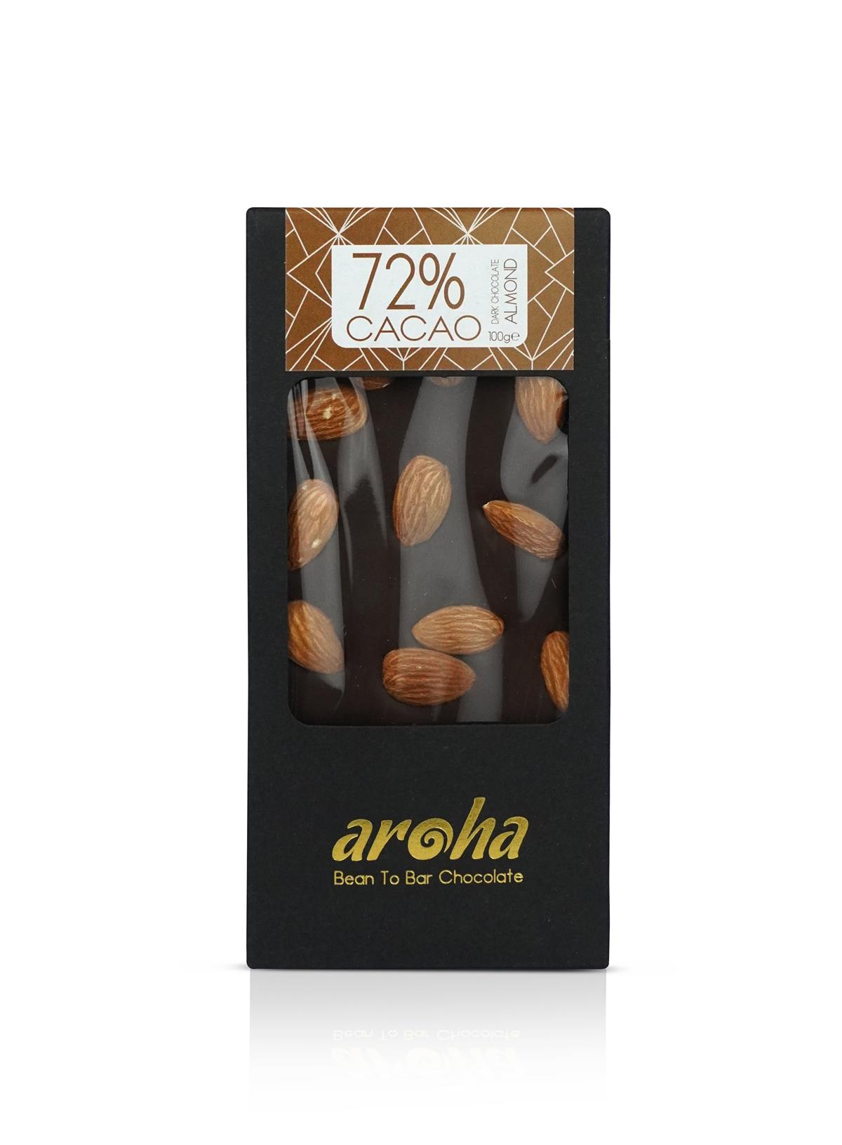 Aroha %72 Bitter Çikolata Bademli 100 Gr