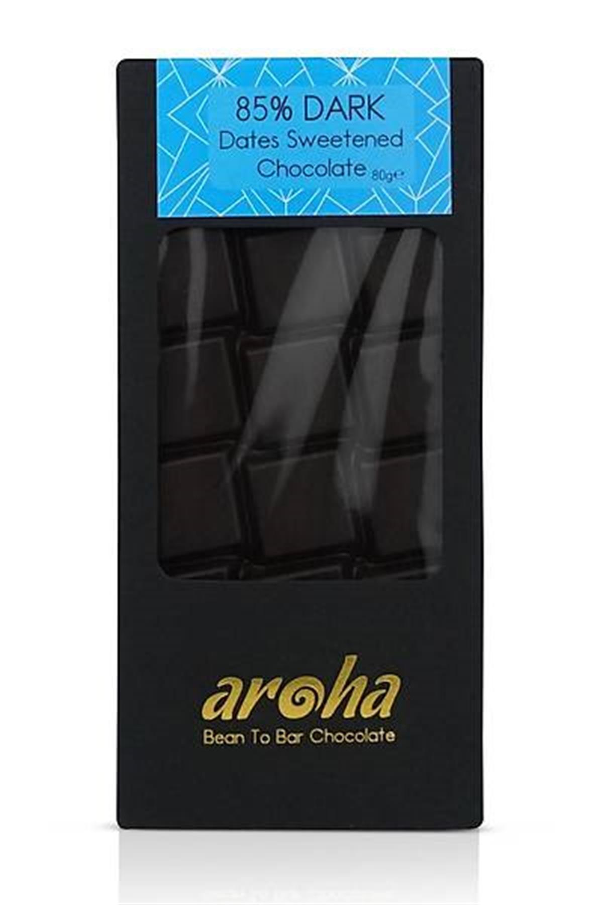 Aroha %85 Bitter Vegan Hurma Özlü Çikolata 80 Gr