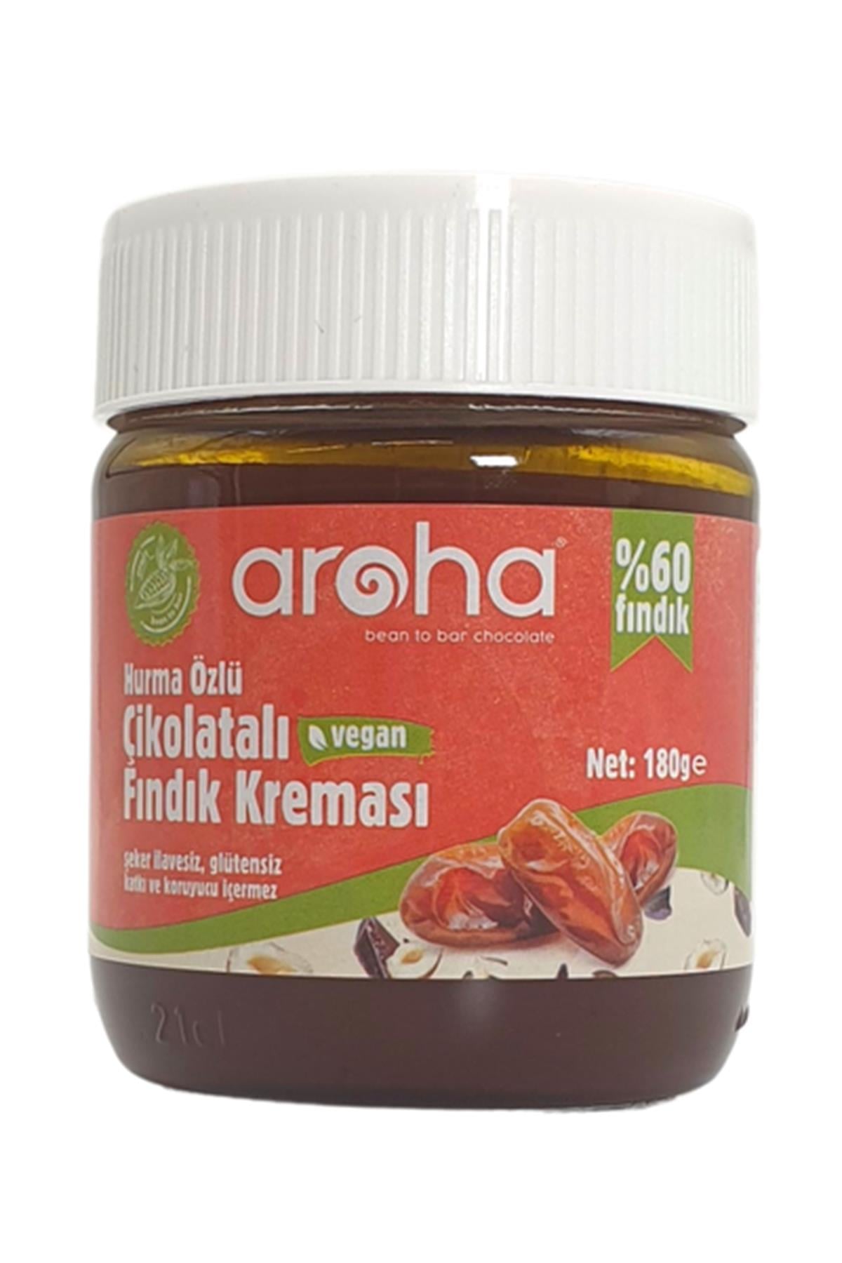 Aroha Çikolatalı Fındık Kreması Hurma Özlü (Vegan) 180 Gr