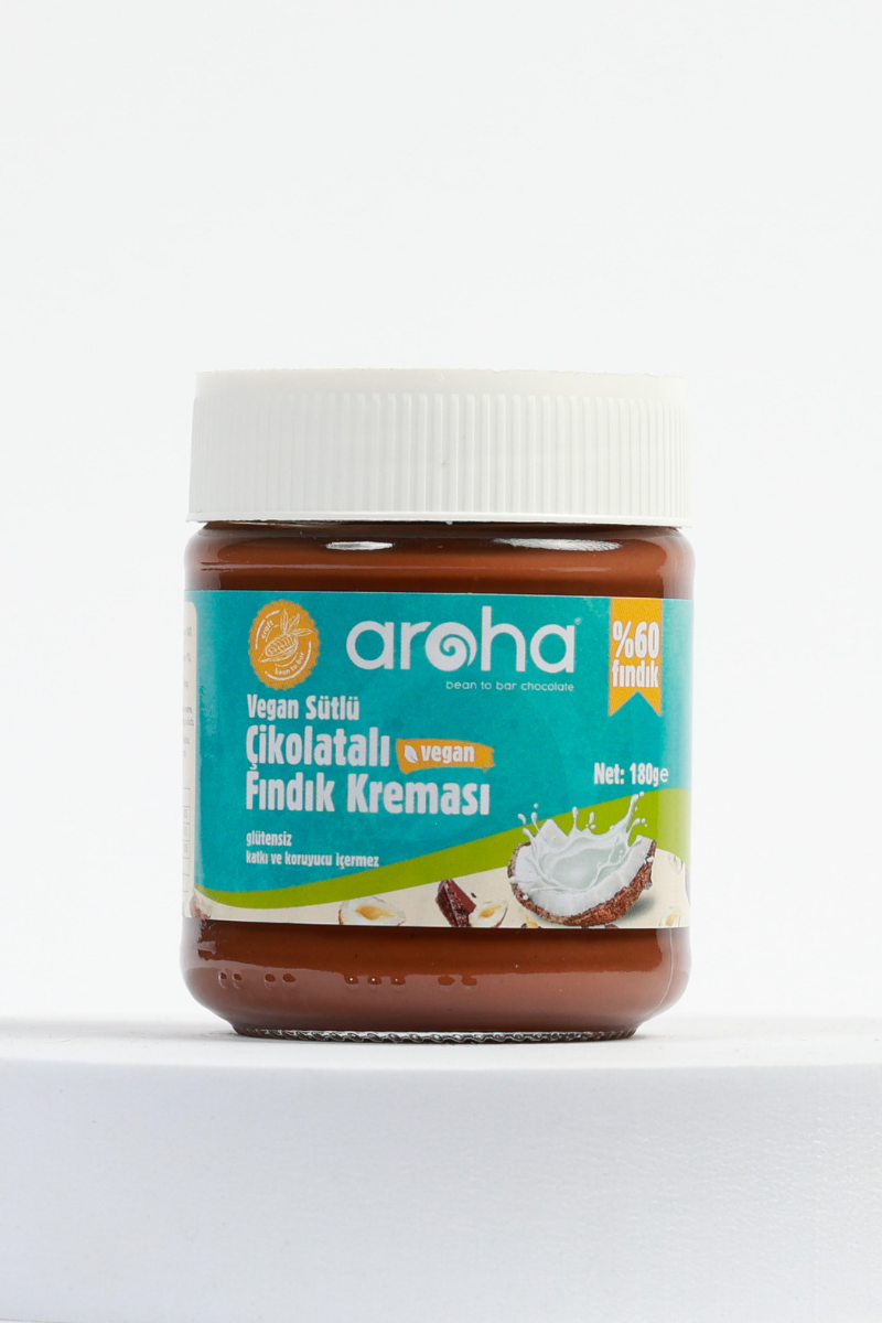 Aroha Vegan Sütlü Çikolatalı Fındık Kreması 180 gr