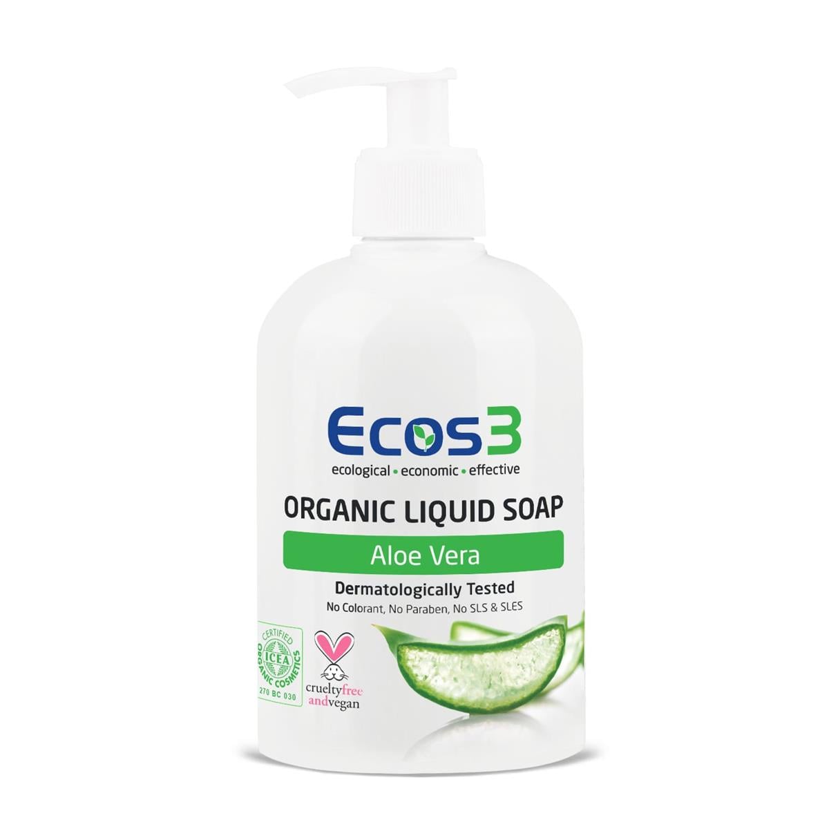ECOS3 ORGANİK SIVI SABUN ALOEVERA (500 ML)