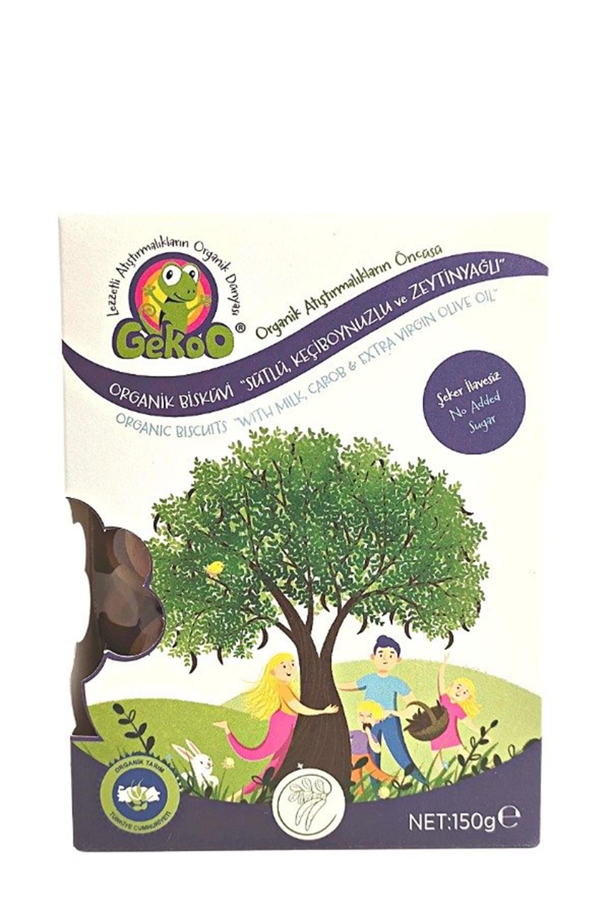 Gekoo Organik Bisküvi Sütlü Keçiboynuzlu ve Zeytinyağlı 150 Gr