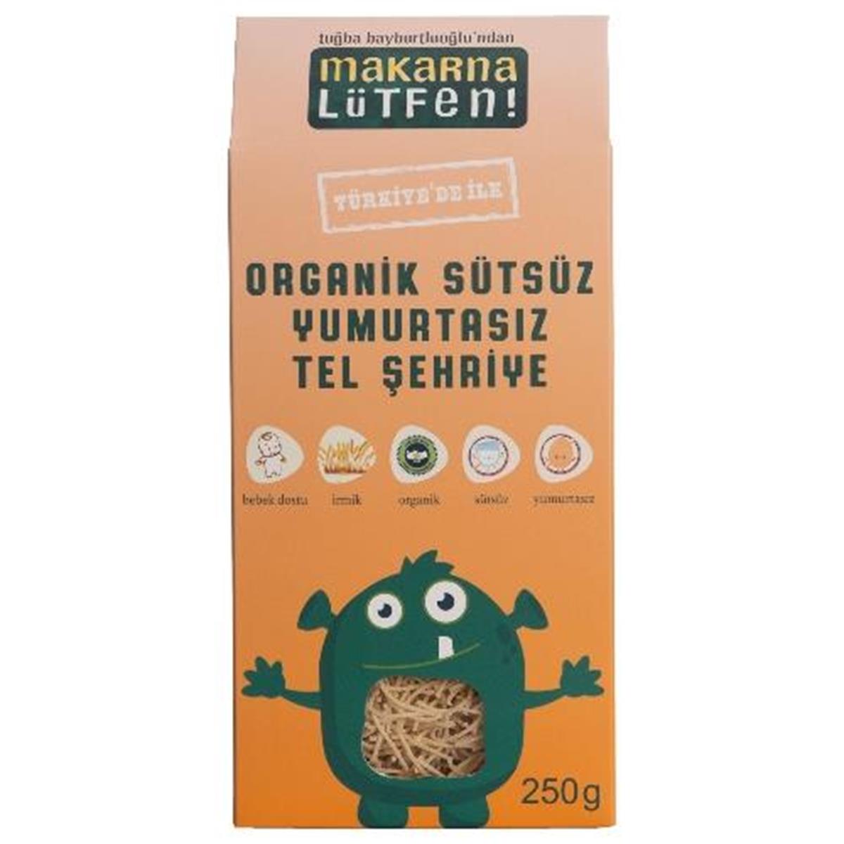 Makarna Lütfen Organik Sütsüz Yumurtasız Tel Şehriye 250 Gr