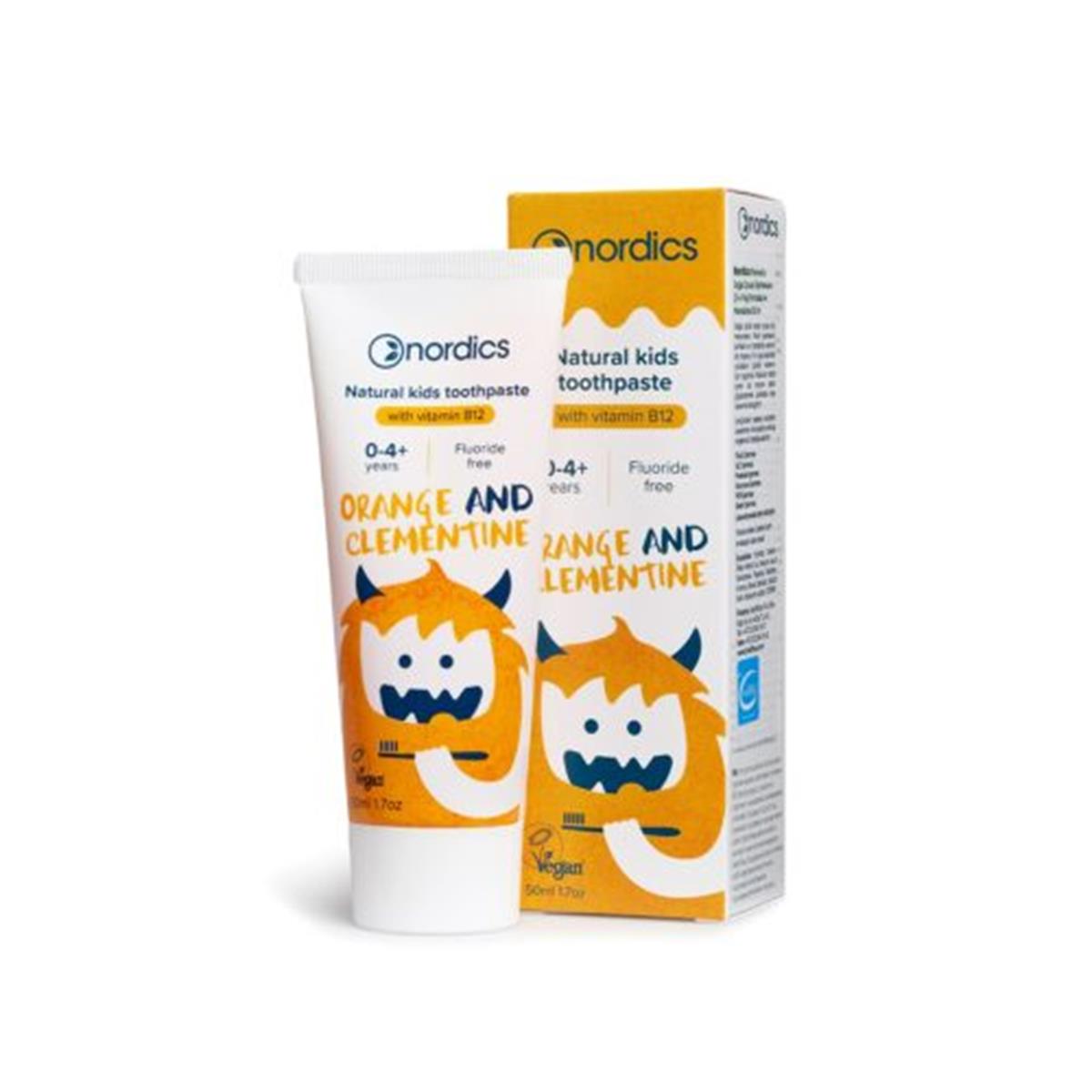 Nordics Florürsüz Doğal Çocuk Diş Macunu (0-4 Yaş) Portakal ve Mandalina 50 ml