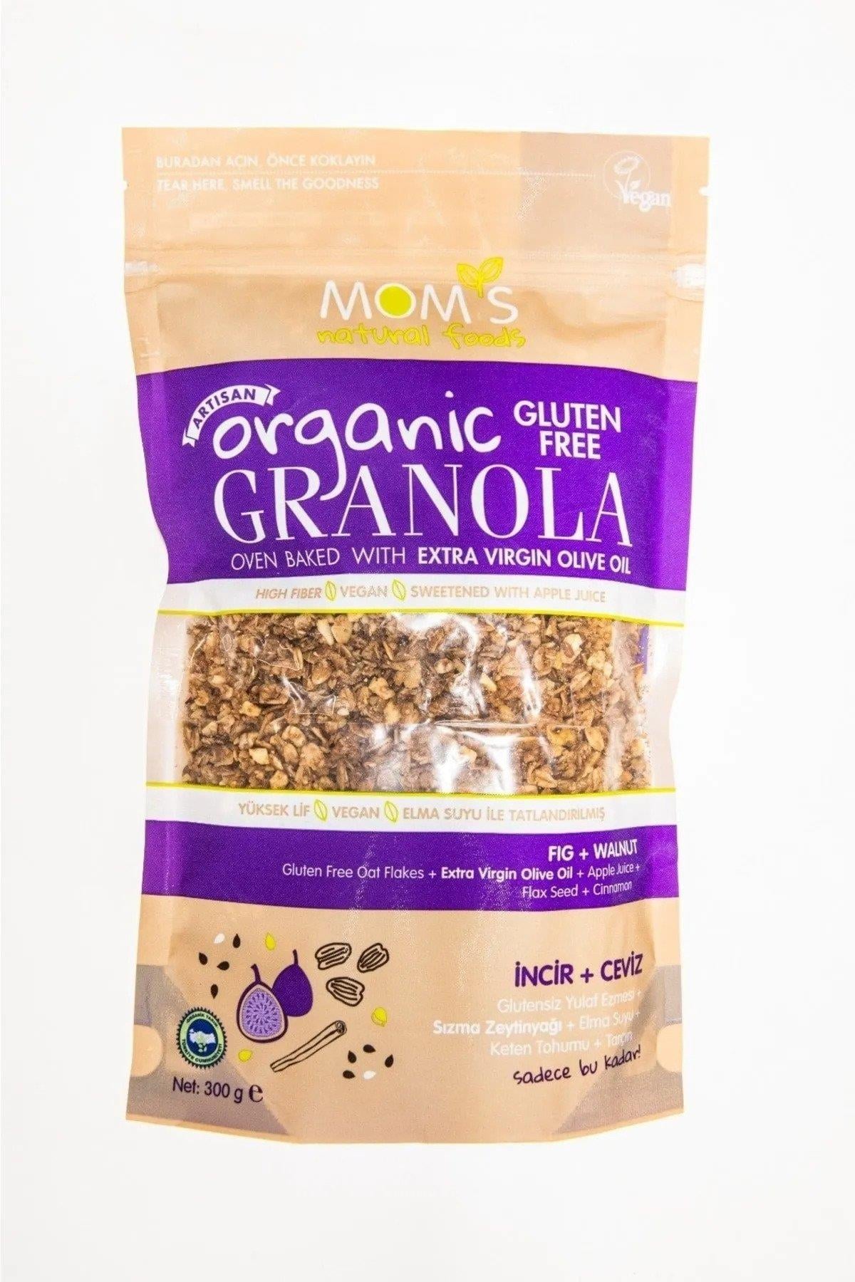 Organik Glutensiz İncir Ceviz Granola  300gr - Mom's