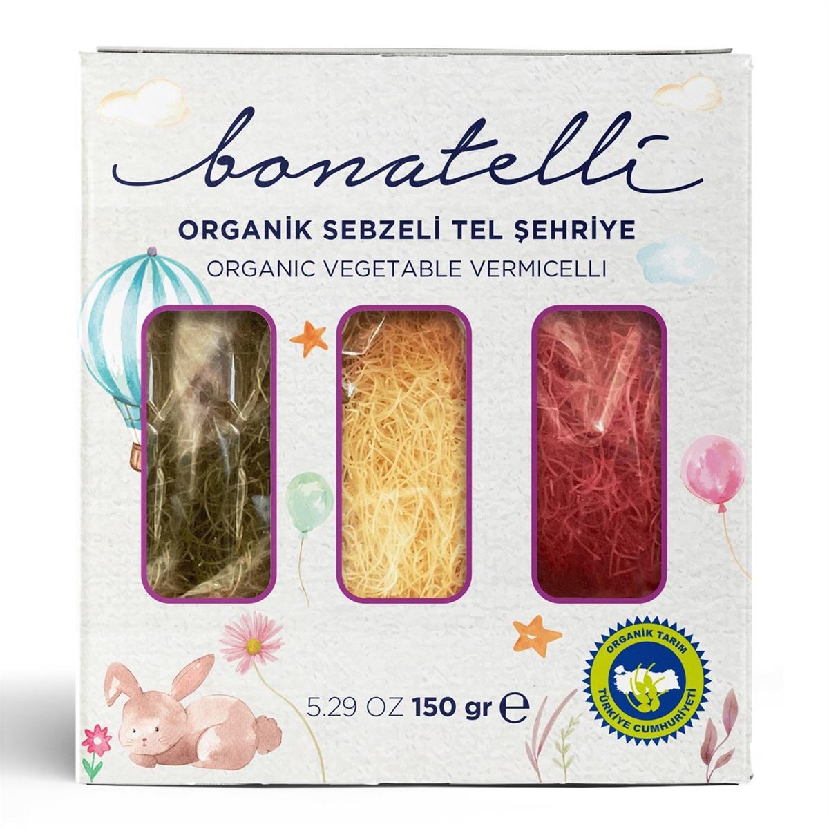 Organik Sebzeli Tel Şehriye 150 gr-Bonatelli