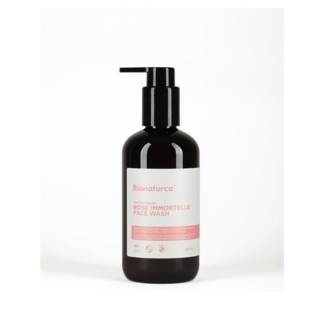 Organik Sertifikalı Gül & Ölmezçiçek Canlandırıcı Yüz Temizleme Jeli 250 ml-Bionaturca