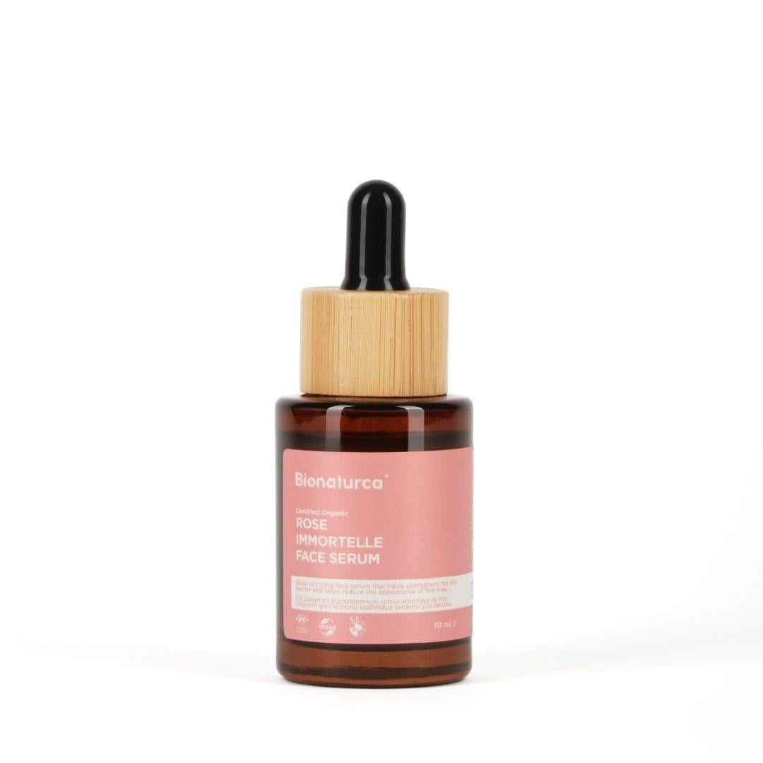 Organik Sertifikalı Gül & Ölmezçiçek Sıkılaştırıcı Yüz Serumu 30 ml - Bionaturca