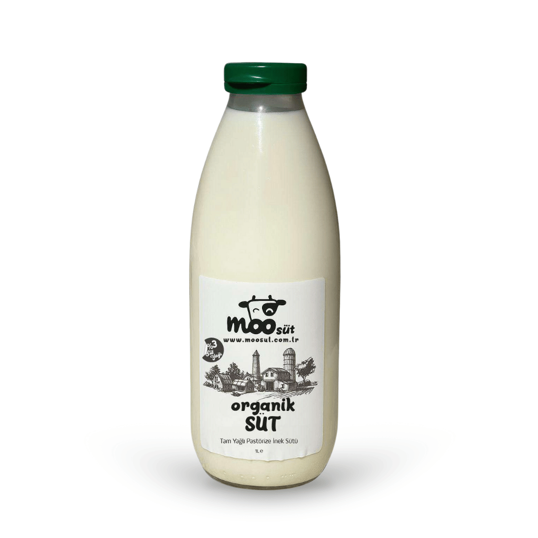 Organik Tam Yağlı Pastörize İnek Sütü 1 Lt - Moo Süt