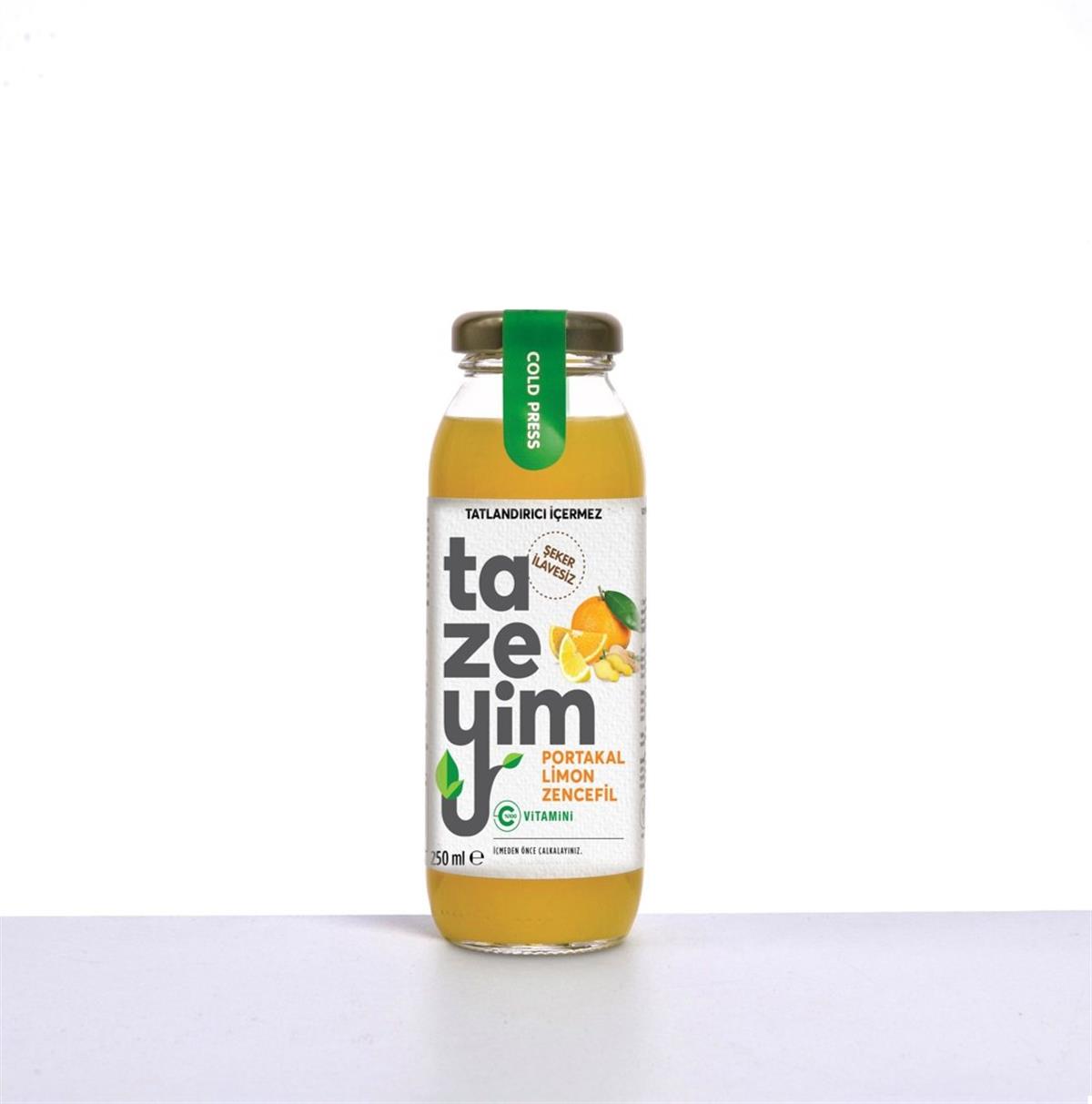 Portakal Limon Zencefil Suyu 250 ml - Tazeyim