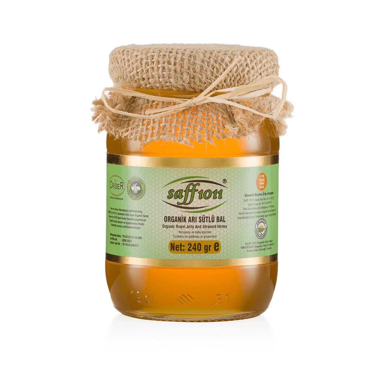 Saff 1011 Sertifikalı Organik Arısütlü Süzme Çiçek Balı 240 gr