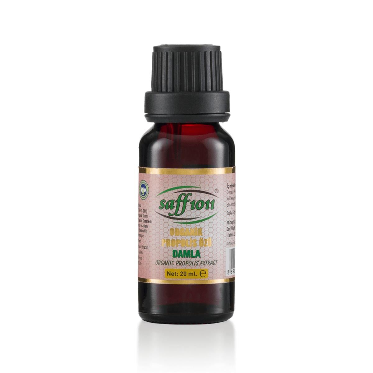 Saff 1011 Sertifikalı Organik Propolis Ekstraktı (Özü) Damla 20 ml