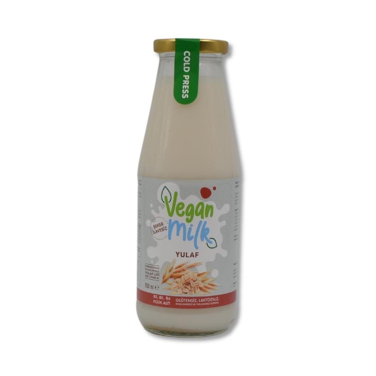 VeganMilk-Cam Şişede Yulaf Sütü Şekersiz 700 ml