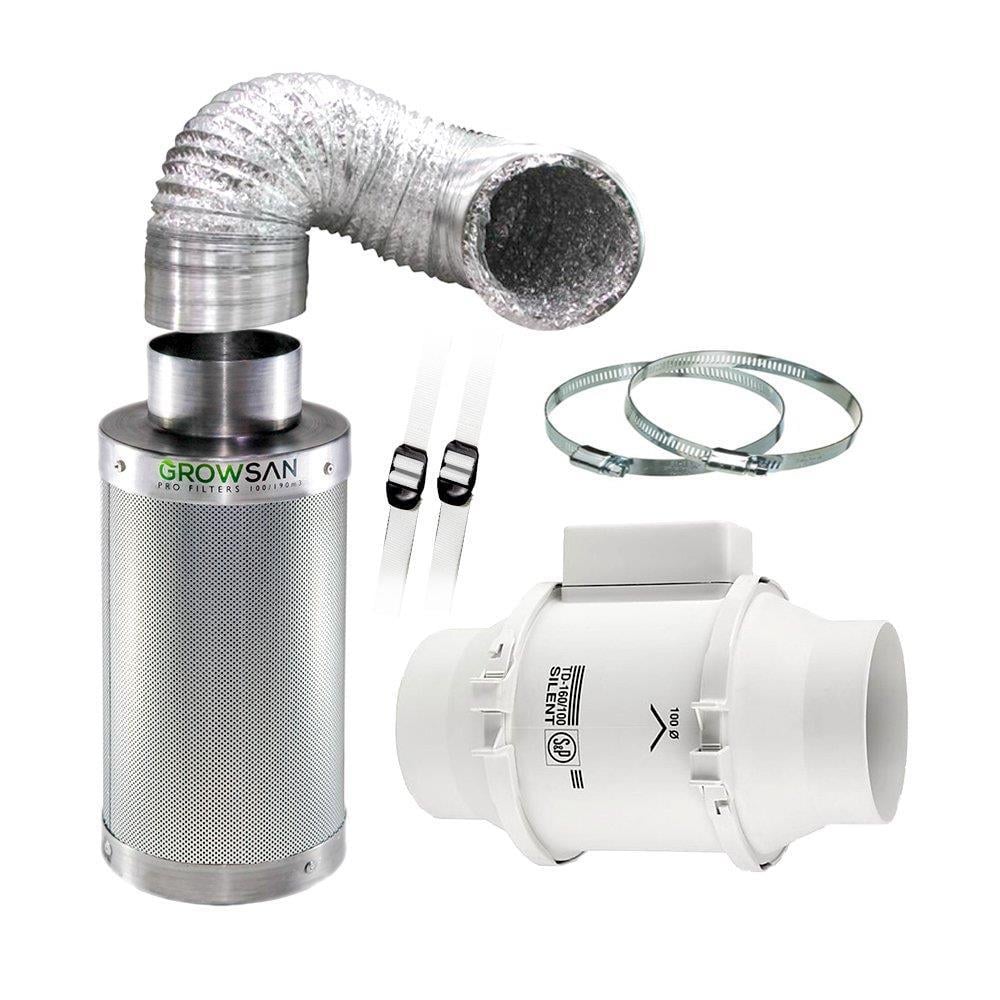 190m3 Growsan Karbon Filtre Sessiz Fan Set