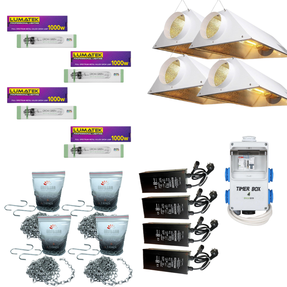 4'lü Lumatek-AUVL 1000w Grow-Bloom Set