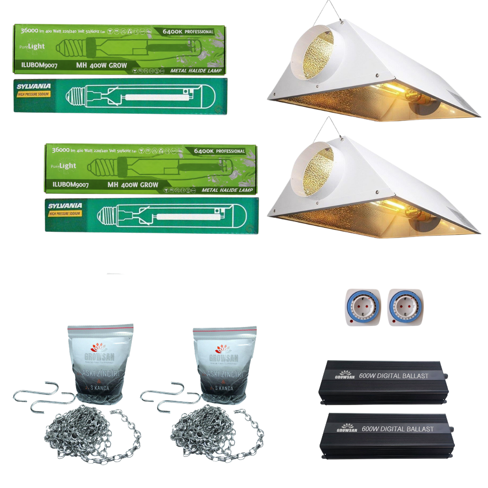 2'li Pure Light-Sylvania 400w Grow-Bloom Set